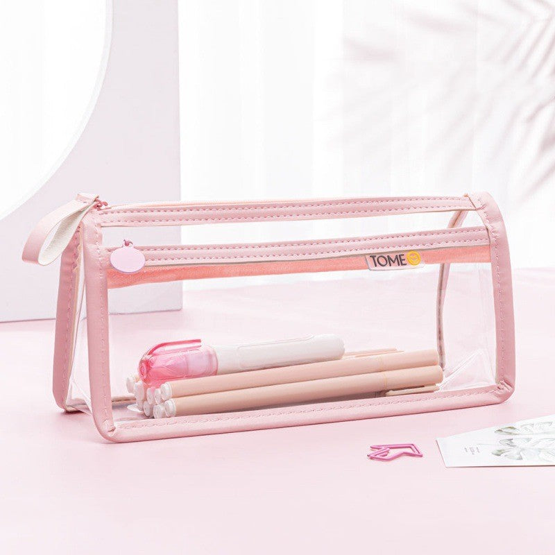 Transparent Double-layer Pencil Case Large Capacity for girls & boys