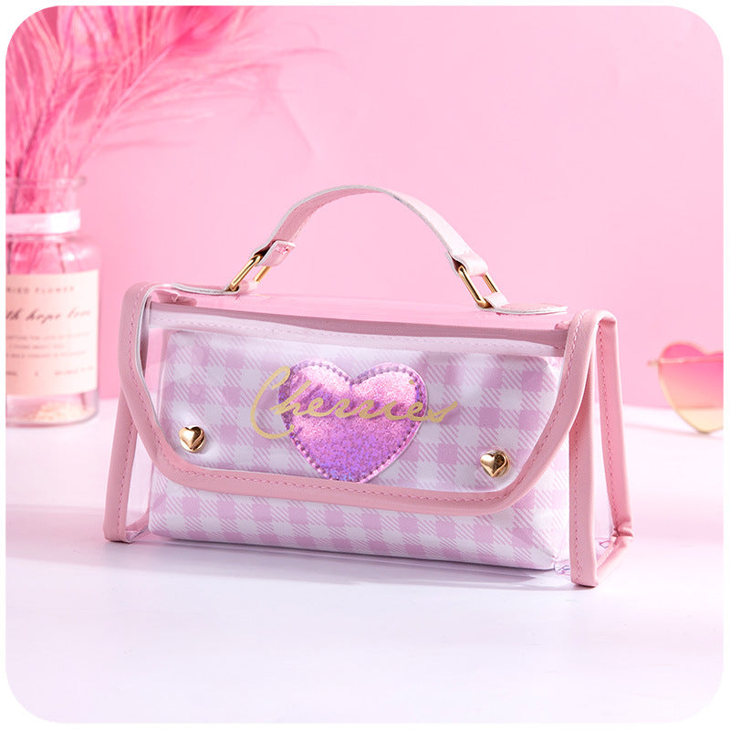 Girl Heart Pencil Case Japanese Large Capacity Transparent