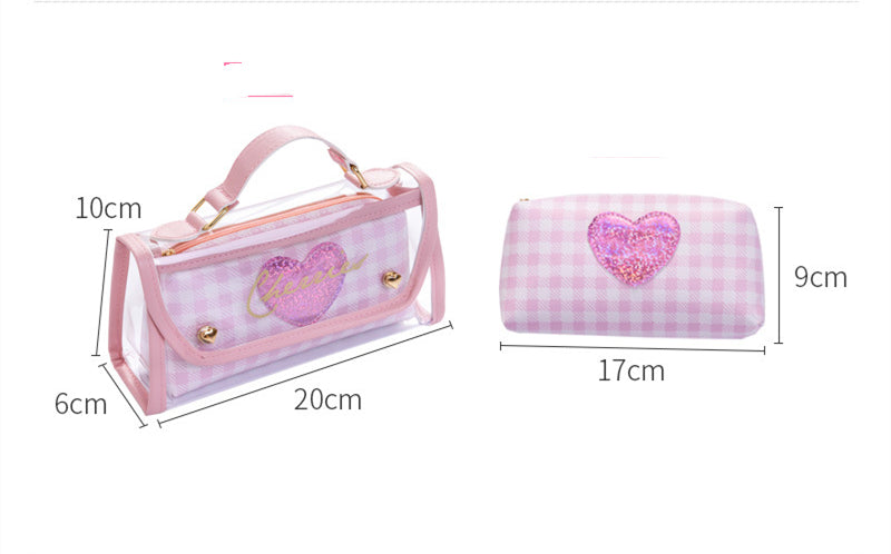 Girl Heart Pencil Case Japanese Large Capacity Transparent