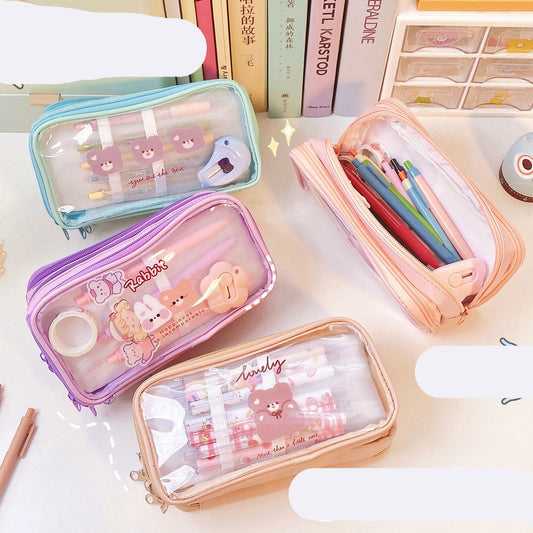 Korean-style kawaii Transparent Pencil Case