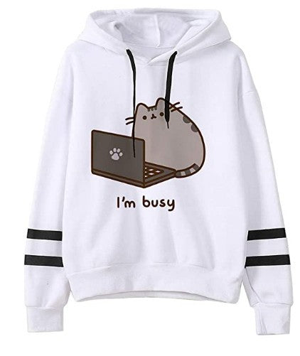 Anime Cartoon Cat Fleece Hoodie