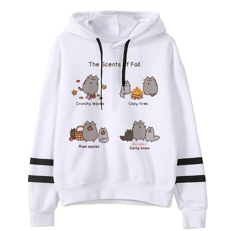 Anime Cartoon Cat Fleece Hoodie