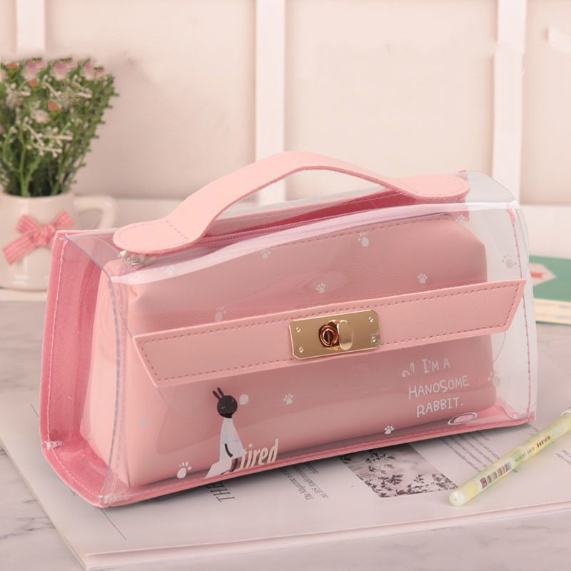 Kawaii Daisy Transparent Pencil Case Stationery Box for girls